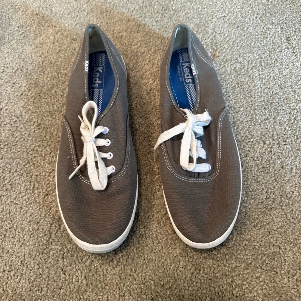 Keds Champion Originals Lace Up Sneakers Women's Sz 10 Gray Canvas Low Shoes